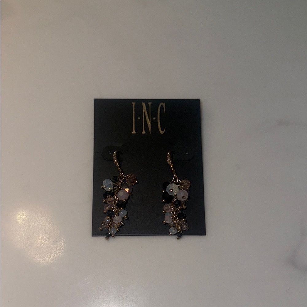 INC International Concepts Women's Elegant Floral Earrings - Pink and Gold